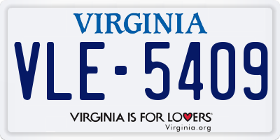 VA license plate VLE5409