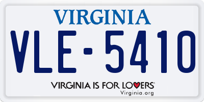 VA license plate VLE5410