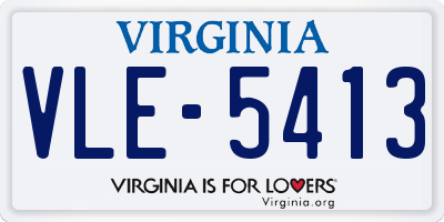 VA license plate VLE5413