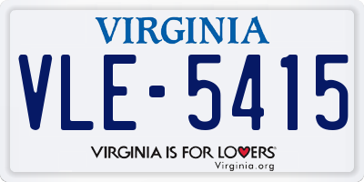 VA license plate VLE5415