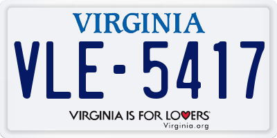 VA license plate VLE5417