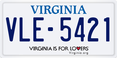 VA license plate VLE5421