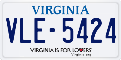 VA license plate VLE5424