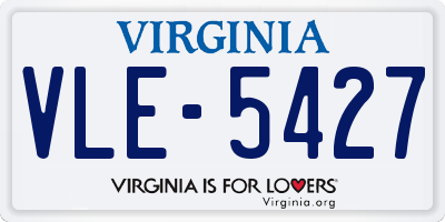 VA license plate VLE5427