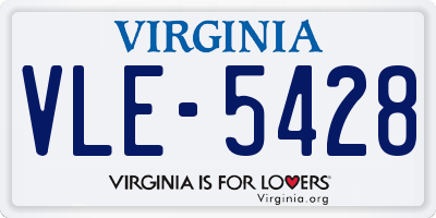 VA license plate VLE5428
