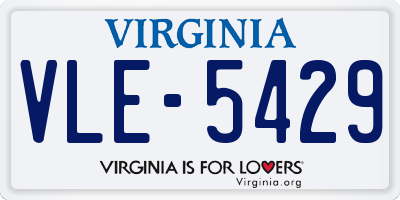 VA license plate VLE5429