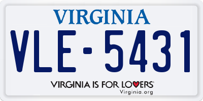 VA license plate VLE5431