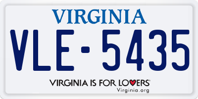 VA license plate VLE5435