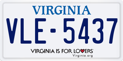 VA license plate VLE5437