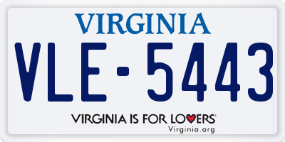 VA license plate VLE5443