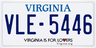 VA license plate VLE5446