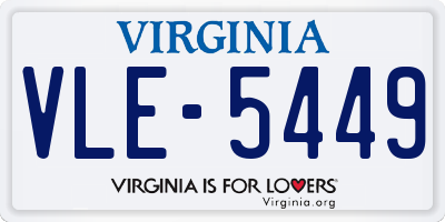 VA license plate VLE5449