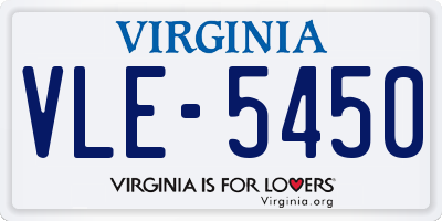 VA license plate VLE5450