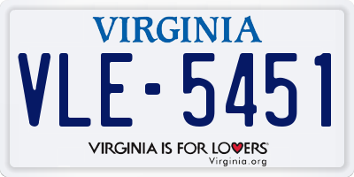VA license plate VLE5451