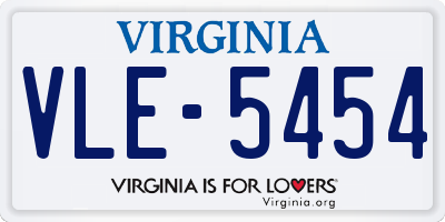 VA license plate VLE5454