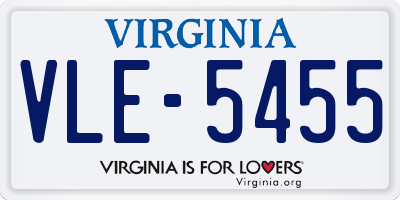 VA license plate VLE5455