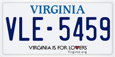 VA license plate VLE5459