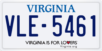 VA license plate VLE5461