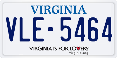 VA license plate VLE5464