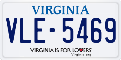 VA license plate VLE5469