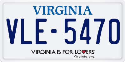VA license plate VLE5470