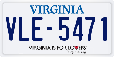 VA license plate VLE5471