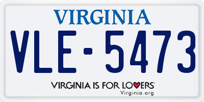 VA license plate VLE5473