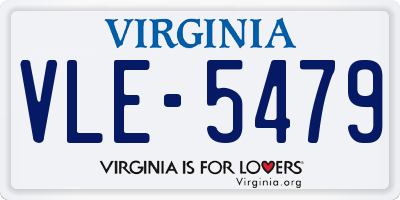 VA license plate VLE5479