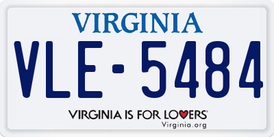 VA license plate VLE5484