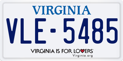 VA license plate VLE5485