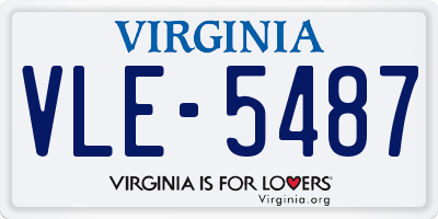 VA license plate VLE5487