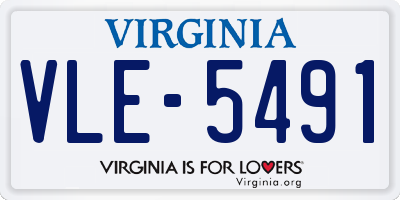 VA license plate VLE5491