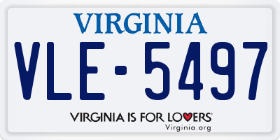 VA license plate VLE5497