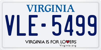 VA license plate VLE5499