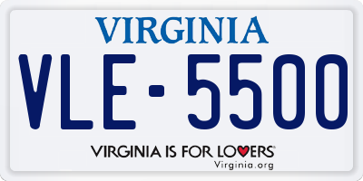 VA license plate VLE5500