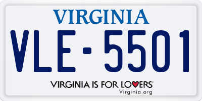 VA license plate VLE5501