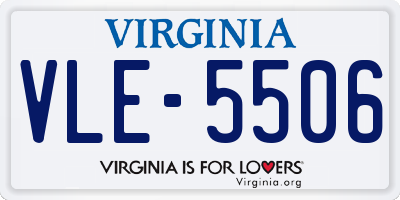VA license plate VLE5506