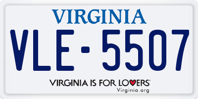 VA license plate VLE5507