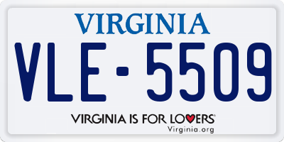 VA license plate VLE5509