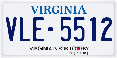 VA license plate VLE5512