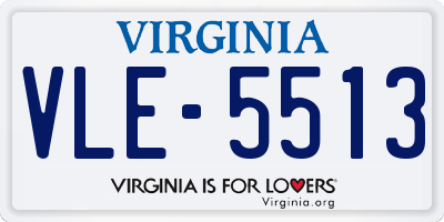 VA license plate VLE5513