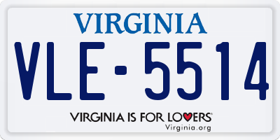 VA license plate VLE5514