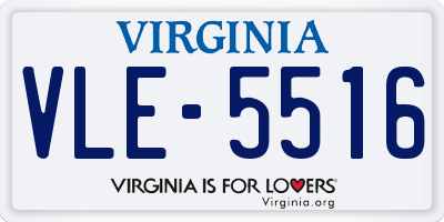 VA license plate VLE5516
