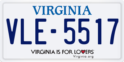VA license plate VLE5517