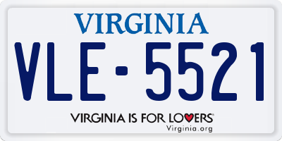 VA license plate VLE5521