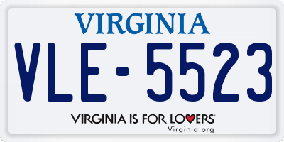 VA license plate VLE5523