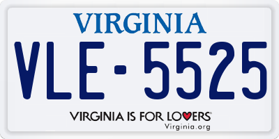 VA license plate VLE5525