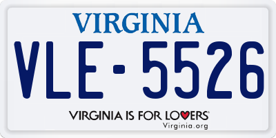 VA license plate VLE5526