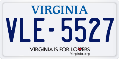 VA license plate VLE5527