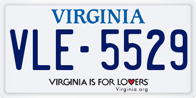 VA license plate VLE5529